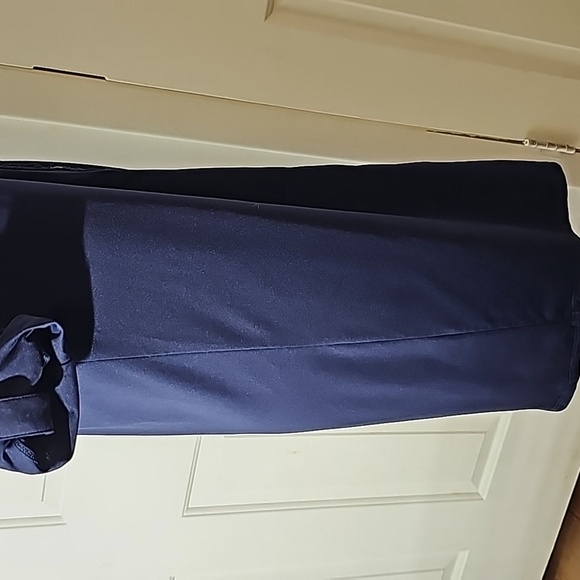 J.McLaughlin, navy blue snap closure dress. Red ribbon‎ down the front. Size sm - Picture 5 of 9